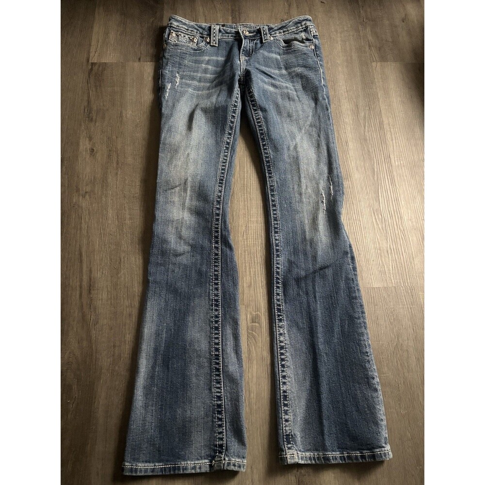 MISS ME Women's 28 Light Wash Blue Jeans Boot Cut Jeans cowgirl Denim Pants